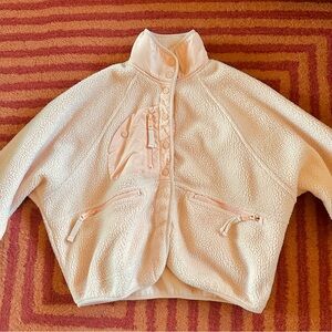 LIGHT PINK!💕 FREE PEOPLE FP Movement Hit the Slopes Fleece Jacket XS urban coat